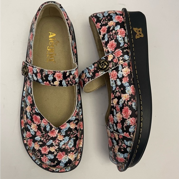 Alegria Shoes - Alegria Leather Adjustable Slip-On Mary Janes Marcy Size